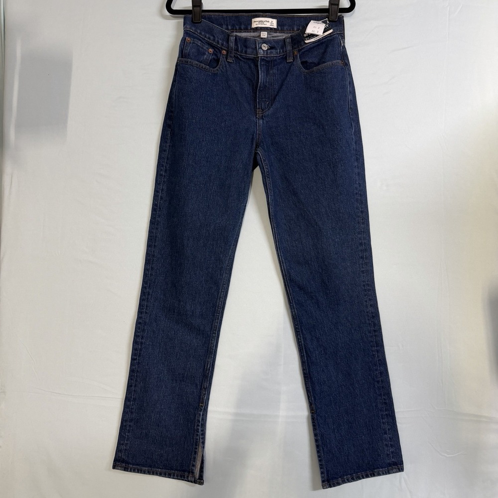 Abercrombie & Fitch Size-27R Womens The 90's‎ Straight Mid Rise Jeans Curve Love